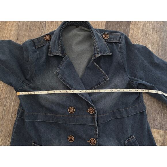 Boutique Vintage Style Denim Double-Breasted Jacket Size Large - Picture 5 of 7